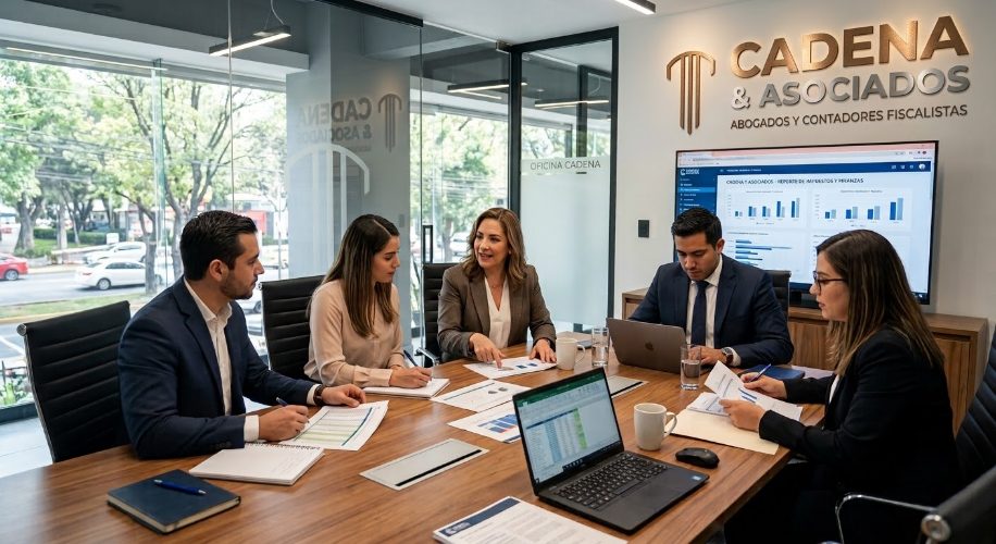 Equipo de Cadena y Asociados asesorando a un cliente